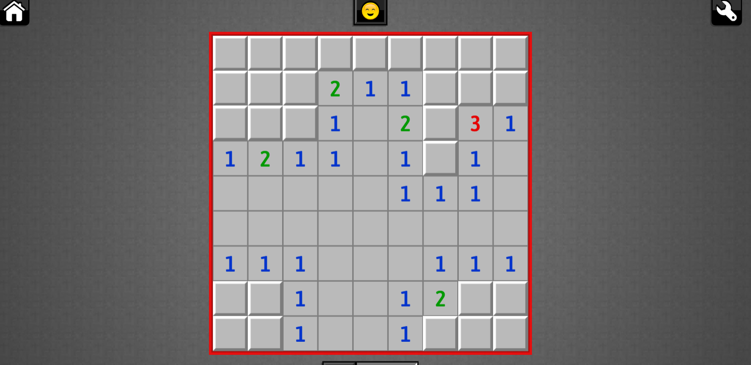 Minesweeper example showing quick clicks