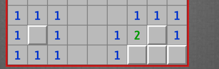 Minesweeper cleared section