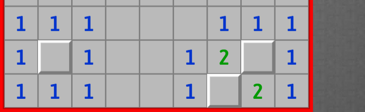 Minesweeper cleared section result