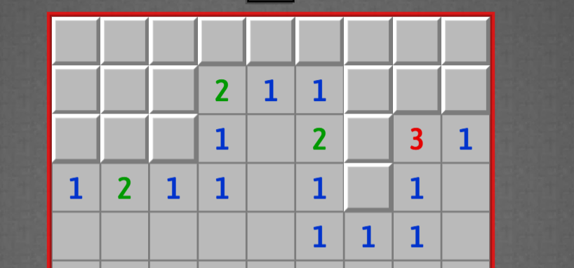 Minesweeper without flags example